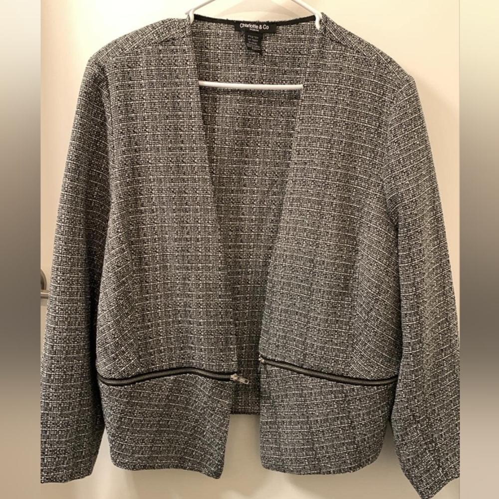Charlotte & Co Black and White Blazer Size 22W